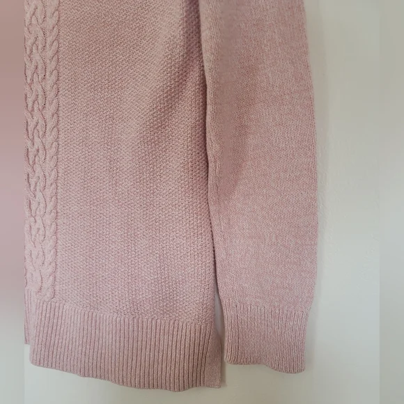 Karen Scott Textured Light Pink Sweater Size S Cable Knit Cozy Crew Neck Preppy - Picture 5 of 12